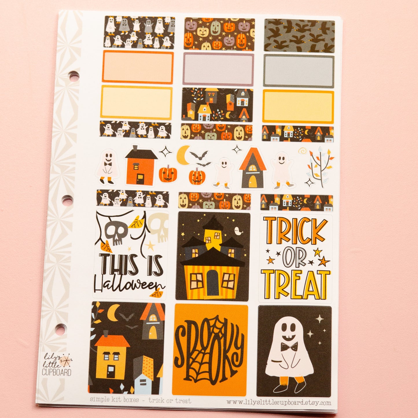 Simple Weekly Kit in Trick or Treat | Halloween Weekly Planner Sticker Kit | Fall Sticker Set | A la Carte s | Stickers