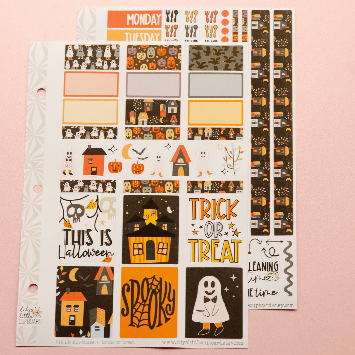 Simple Weekly Kit in Trick or Treat | Halloween Weekly Planner Sticker Kit | Fall Sticker Set | A la Carte s | Stickers