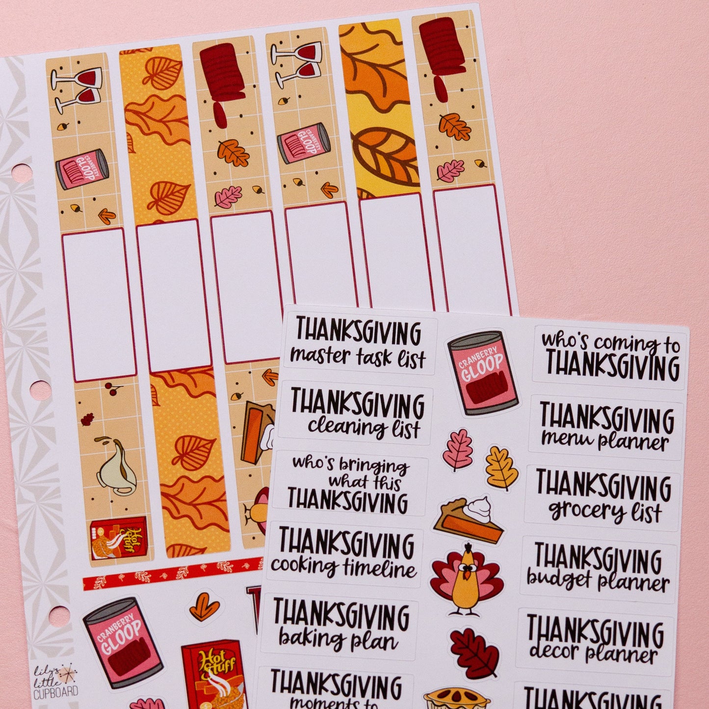 Thanksgiving Listmaking Sticker Kit | Thanksgiving Notes Pages Kits | Thanksgiving Planner  Organizer | Planner Reference Pages