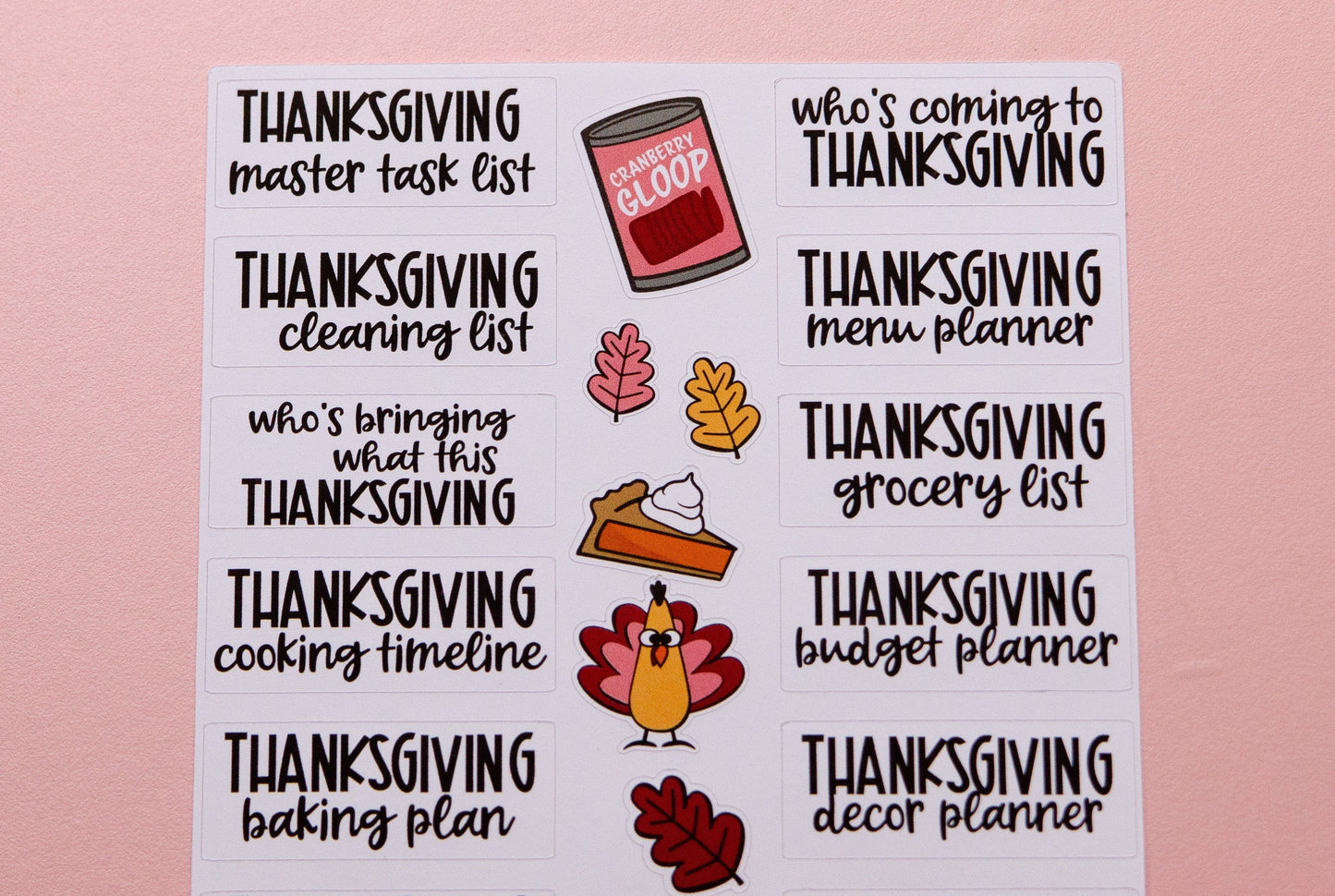 Thanksgiving Listmaking Sticker Kit | Thanksgiving Notes Pages Kits | Thanksgiving Planner  Organizer | Planner Reference Pages