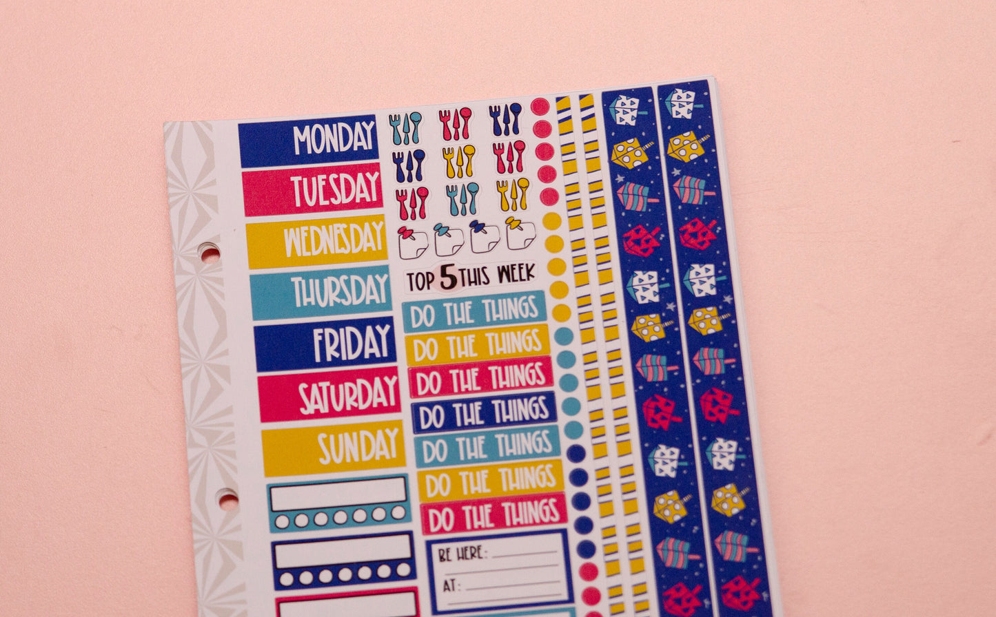 Simple Weekly Kit in Chanukah Hanukkah | Weekly Planner Sticker Kit | Two-Page Set | A la Carte s | Hanukkah Planner Kit