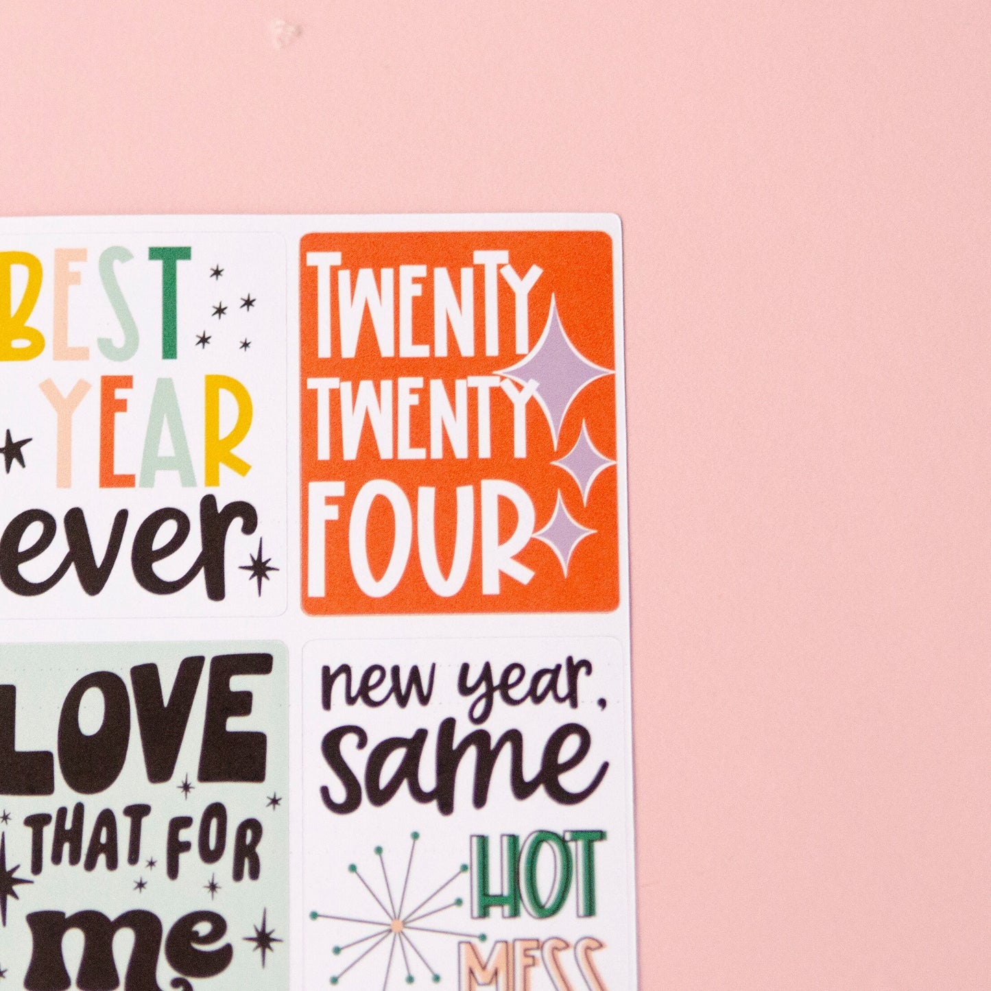 New Year Full Box Stickers | New Year's Eve Box Quote Stickers | Holiday Full Box Planner Stickers | 2024 Quote Planner Stickers