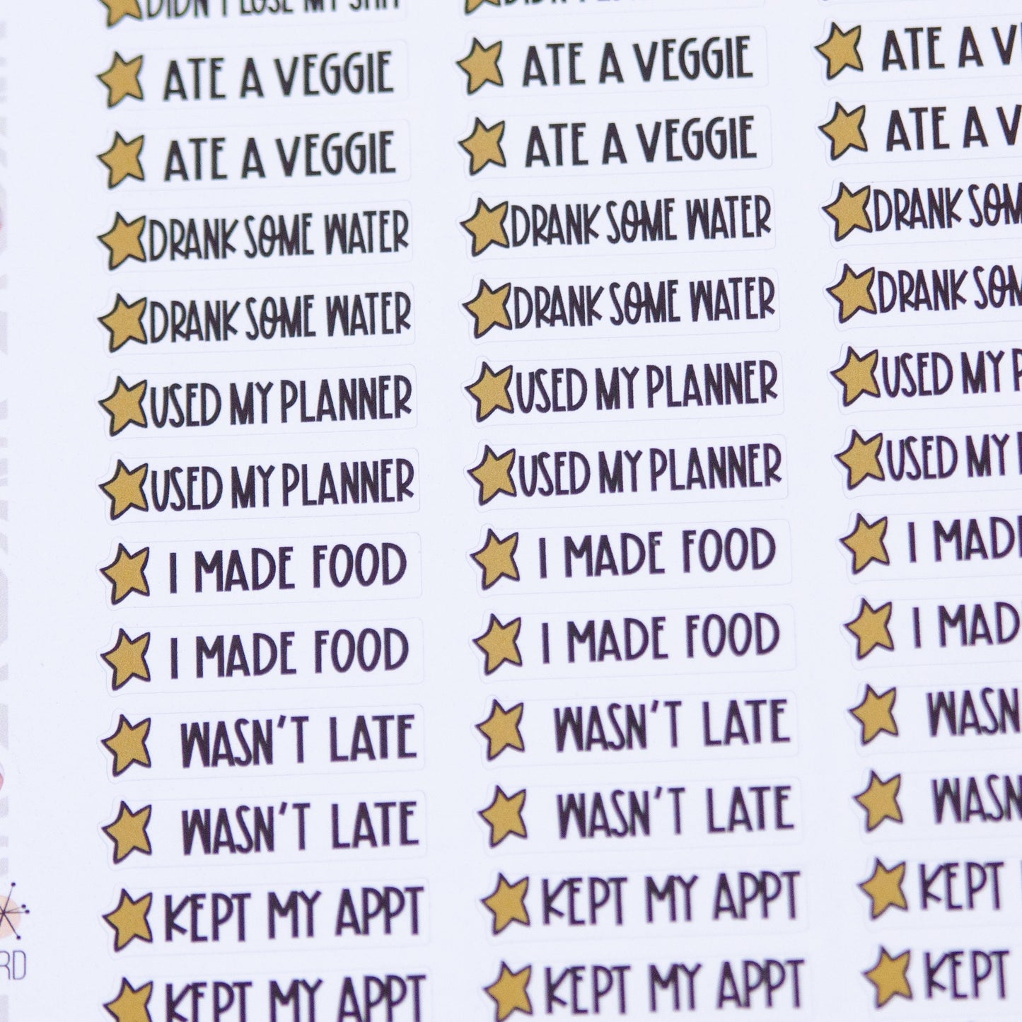 Gold Star Adulting Awards Sampler | Adulting Planner Stickers | Grownup Accomplishment Reward Stickers