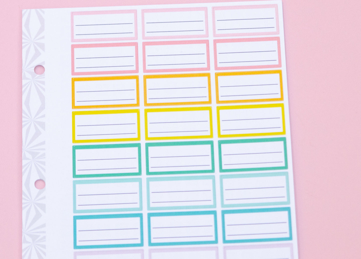 Lined Half Box Planner Stickers | Half Box Planner Stickers in Pastels | Essential Planner Stickers | Planner Stickers with Lines