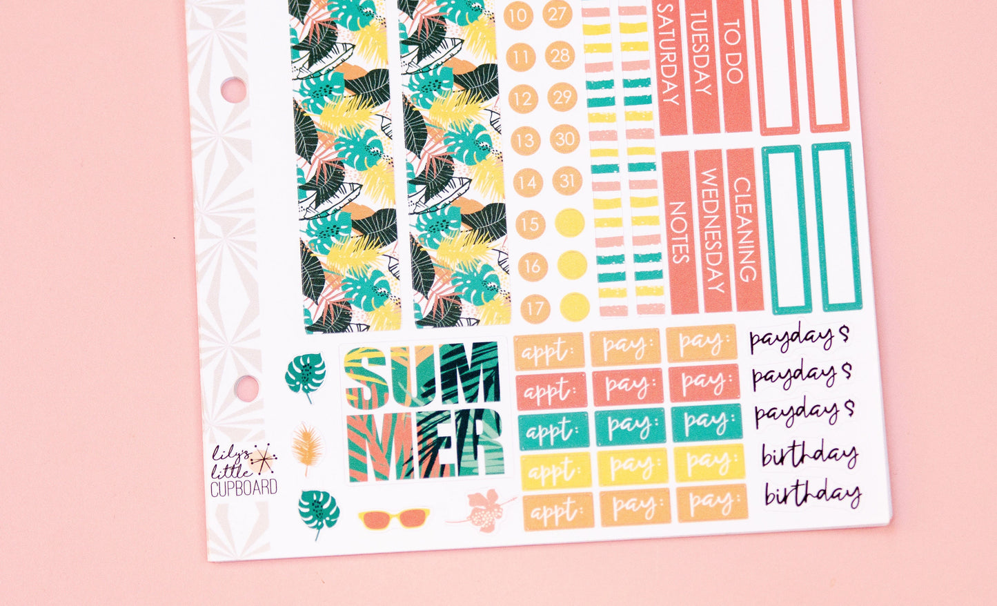Simple Monthly Kit in Summer Breeze | Choose Your Month Sticker Kit | Monthly Spread Planner Kits | Monthly Planner Sticker Kits