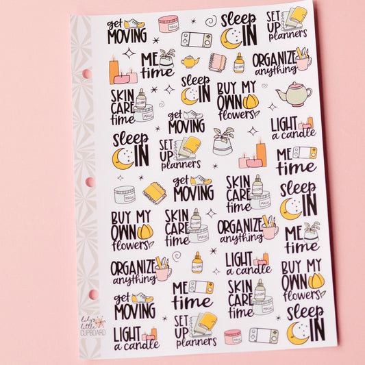 Things I Do for Me Planner Stickers | Self Care Bucket List  Planning Script Stickers | Functional  Stickers