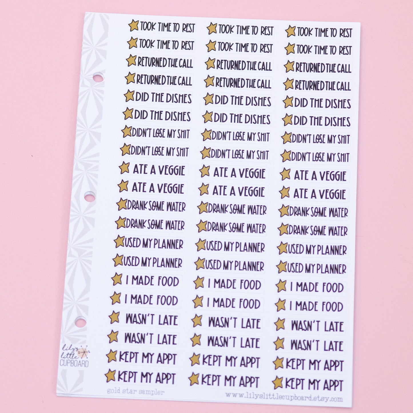 Gold Star Adulting Awards Sampler | Adulting Planner Stickers | Grownup Accomplishment Reward Stickers