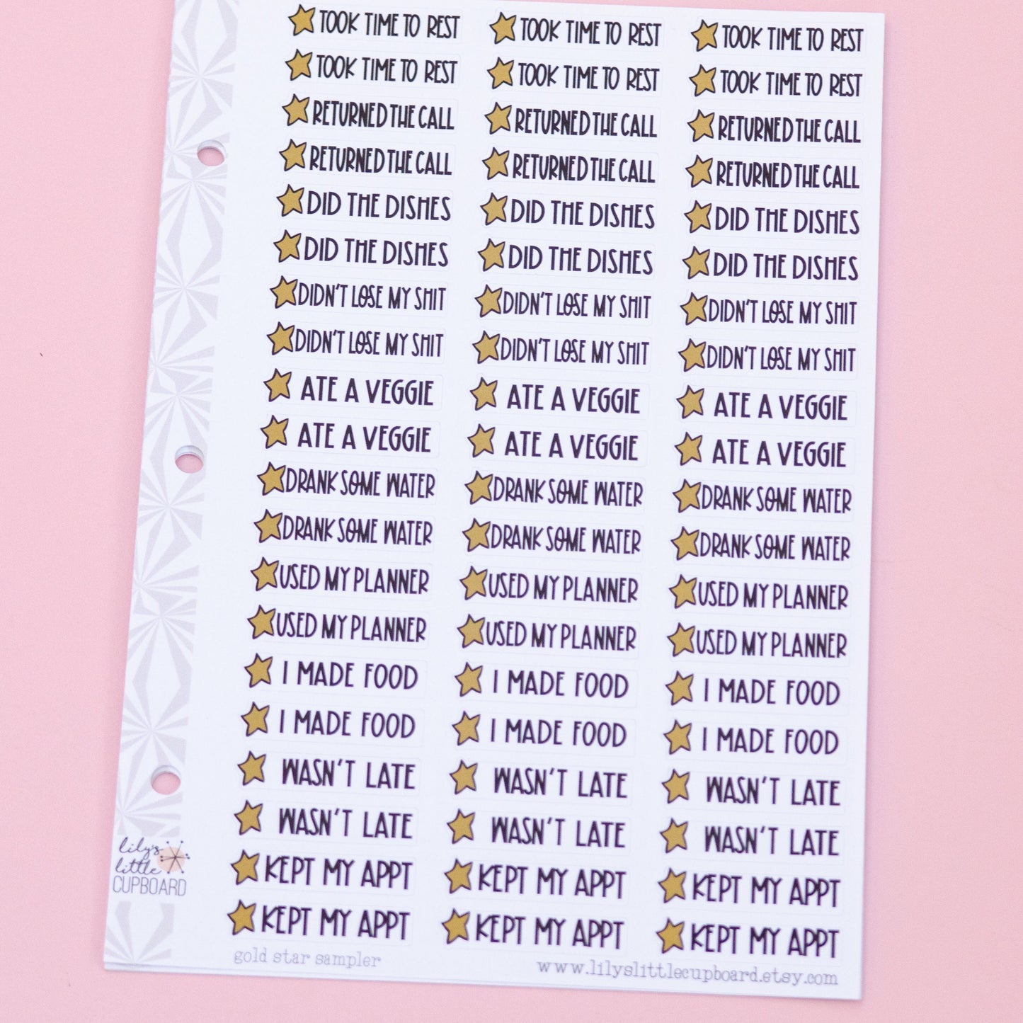 Gold Star Adulting Awards Sampler | Adulting Planner Stickers | Grownup Accomplishment Reward Stickers