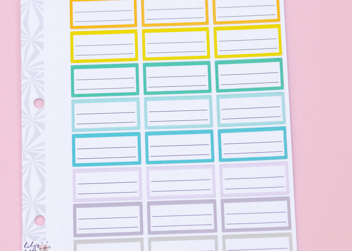Lined Half Box Planner Stickers | Half Box Planner Stickers in Pastels | Essential Planner Stickers | Planner Stickers with Lines