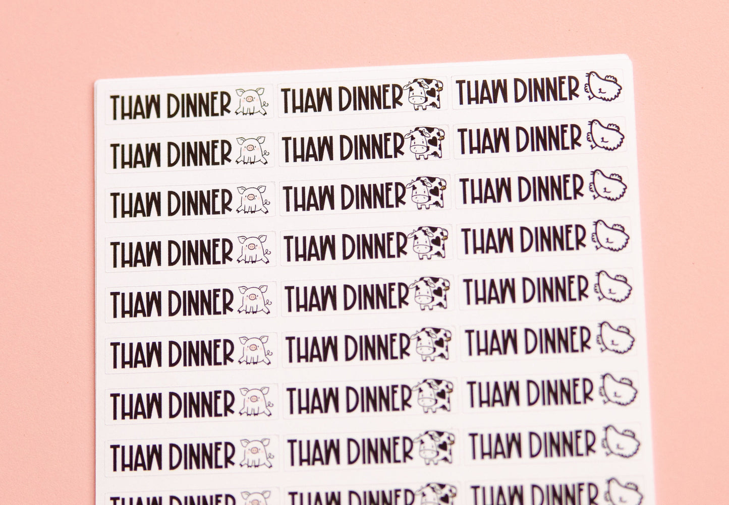 Thaw Dinner Planner Stickers | Meal Planning Stickers | Home Chores Stickers | Supper and Dinner Planner Stickers | Planner