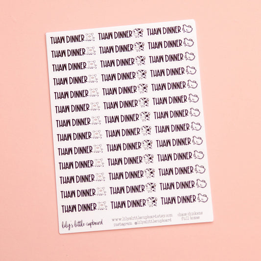 Thaw Dinner Planner Stickers | Meal Planning Stickers | Home Chores Stickers | Supper and Dinner Planner Stickers | Planner