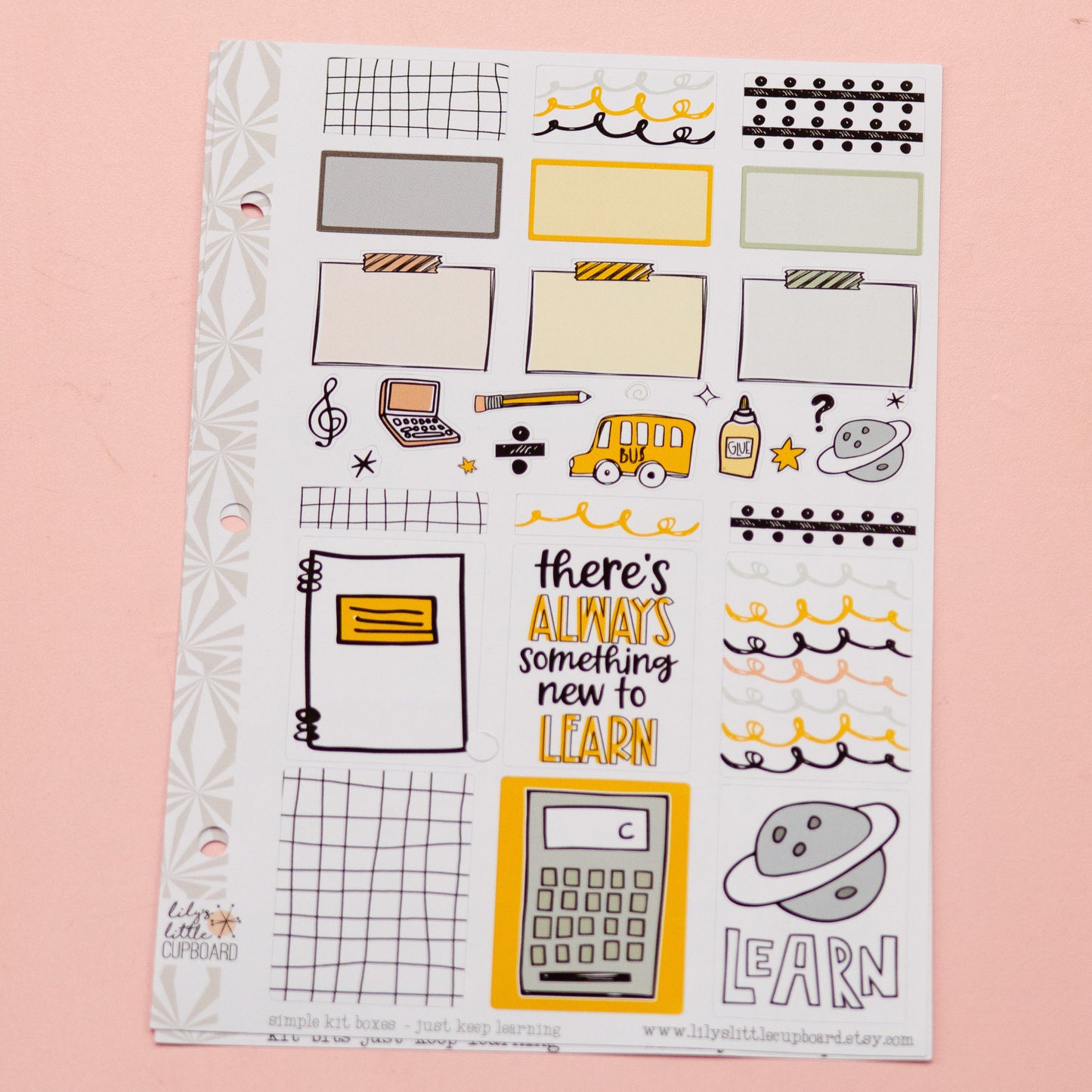 Updated! Simple Weekly Kit in Just Keep Learning | Back to School Weekly Planner Sticker Kit | School Sticker Set | A la Carte Mini Kits