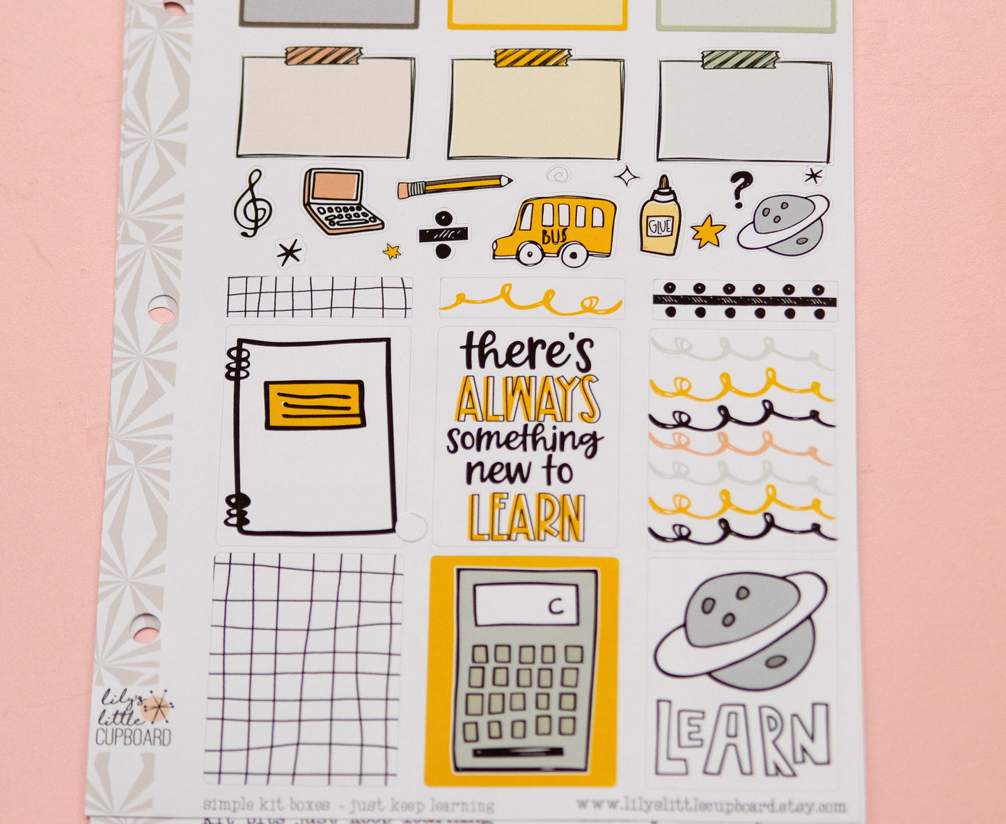 Updated! Simple Weekly Kit in Just Keep Learning | Back to School Weekly Planner Sticker Kit | School Sticker Set | A la Carte Mini Kits