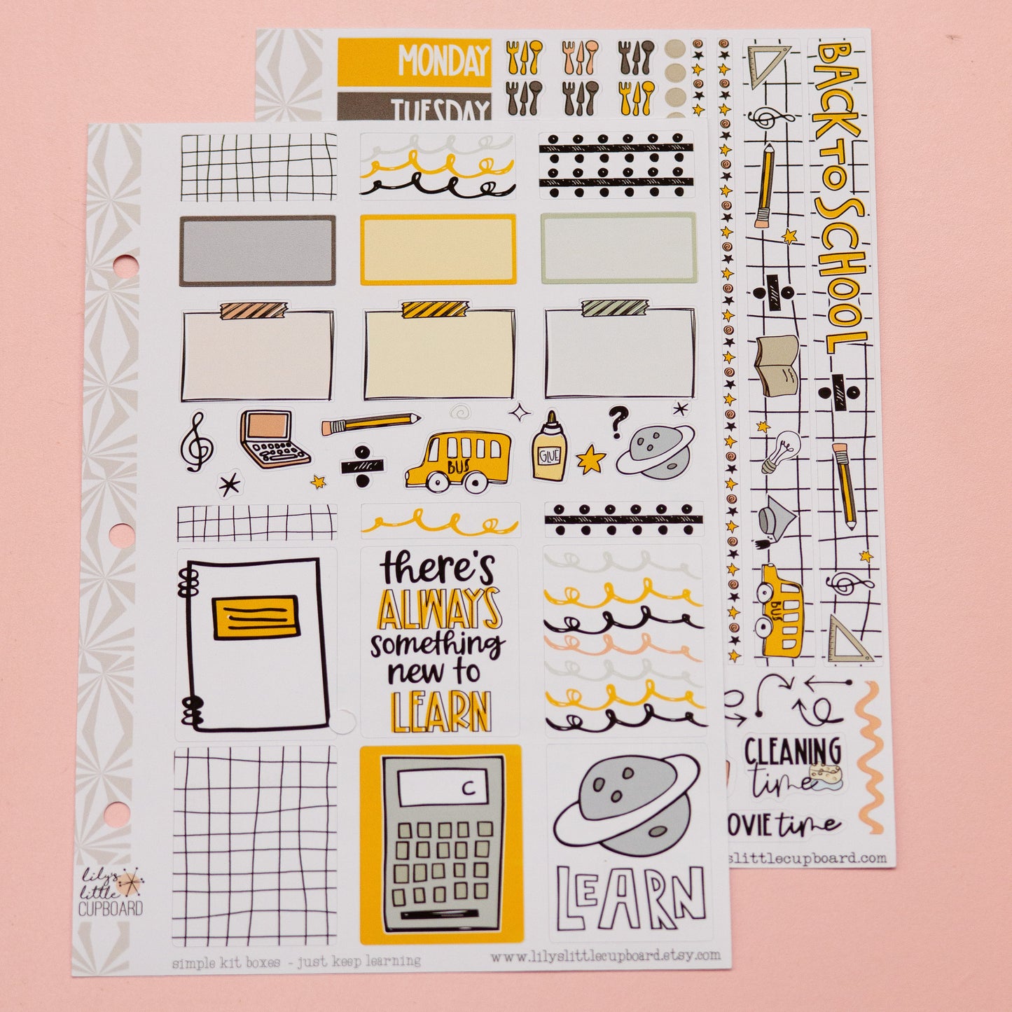Updated! Simple Weekly Kit in Just Keep Learning | Back to School Weekly Planner Sticker Kit | School Sticker Set | A la Carte Mini Kits