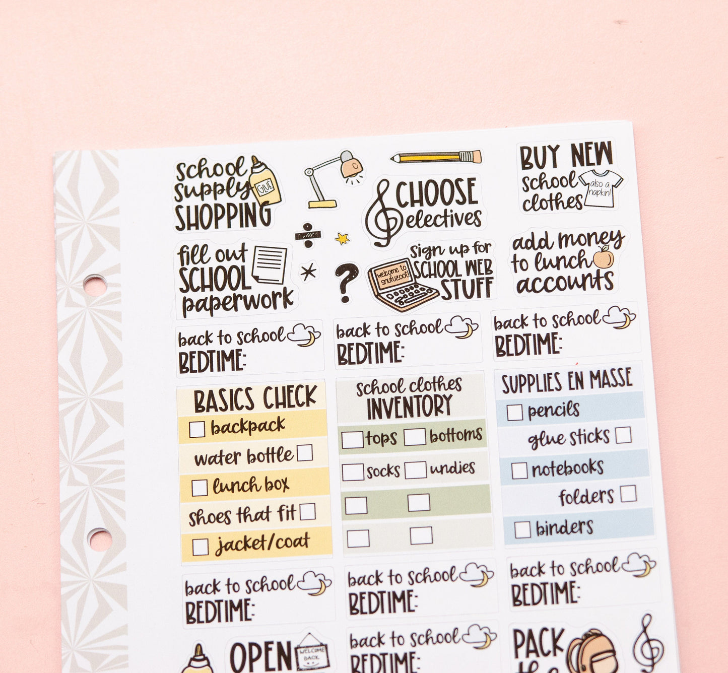 Ready for School to Start Back to School Planner Stickers | School Stickers | School Sampler Sticker | Functional School Stickers