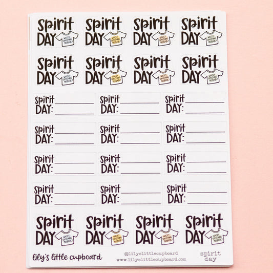 Spirit Day Planner Stickers | Back to School Stickers | Organizing School Stickers | Back to School Scripts