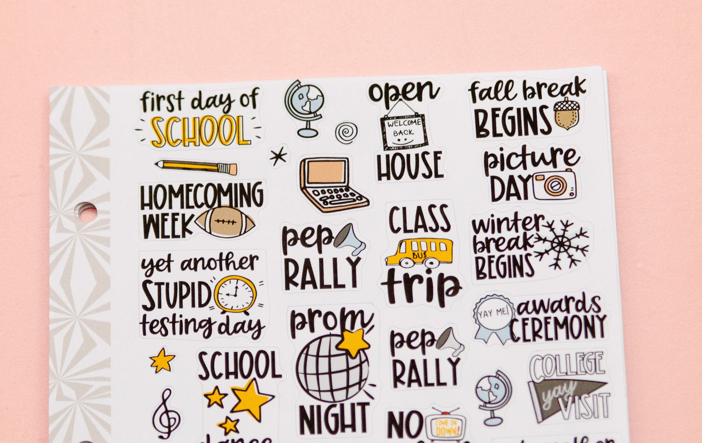 High School Back to School Planner Stickers | School Planning Script Stickers | High School Sampler Sticker | Functional School Stickers
