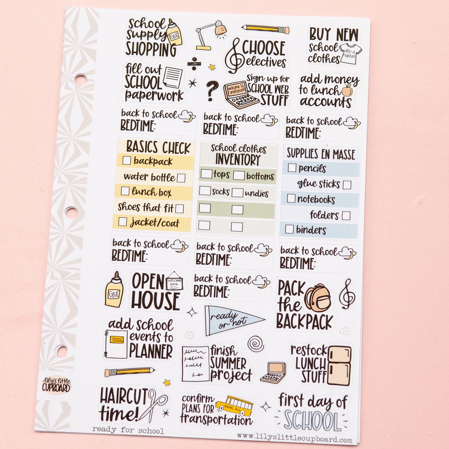 Ready for School to Start Back to School Planner Stickers | School Stickers | School Sampler Sticker | Functional School Stickers