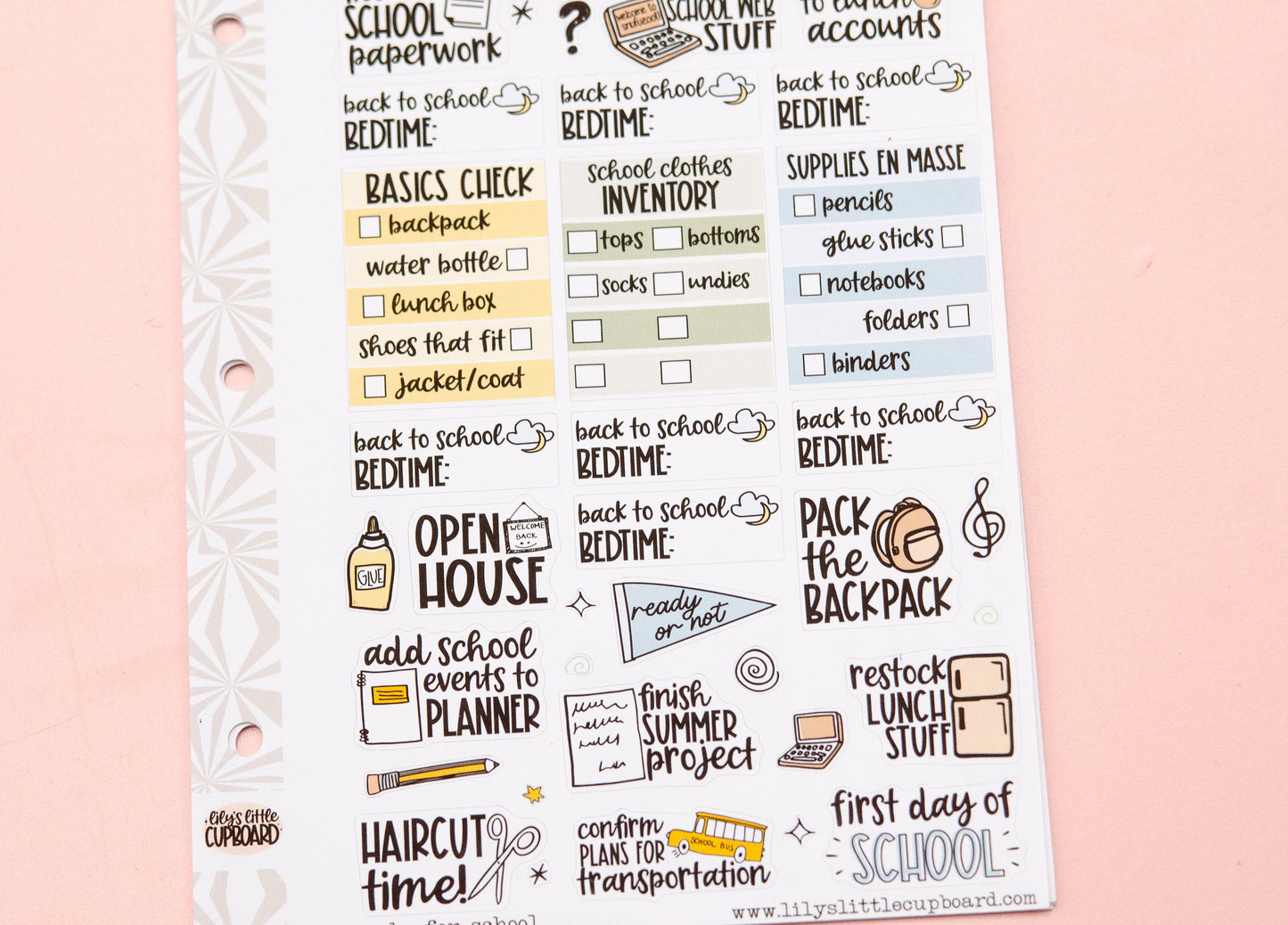 Ready for School to Start Back to School Planner Stickers | School Stickers | School Sampler Sticker | Functional School Stickers