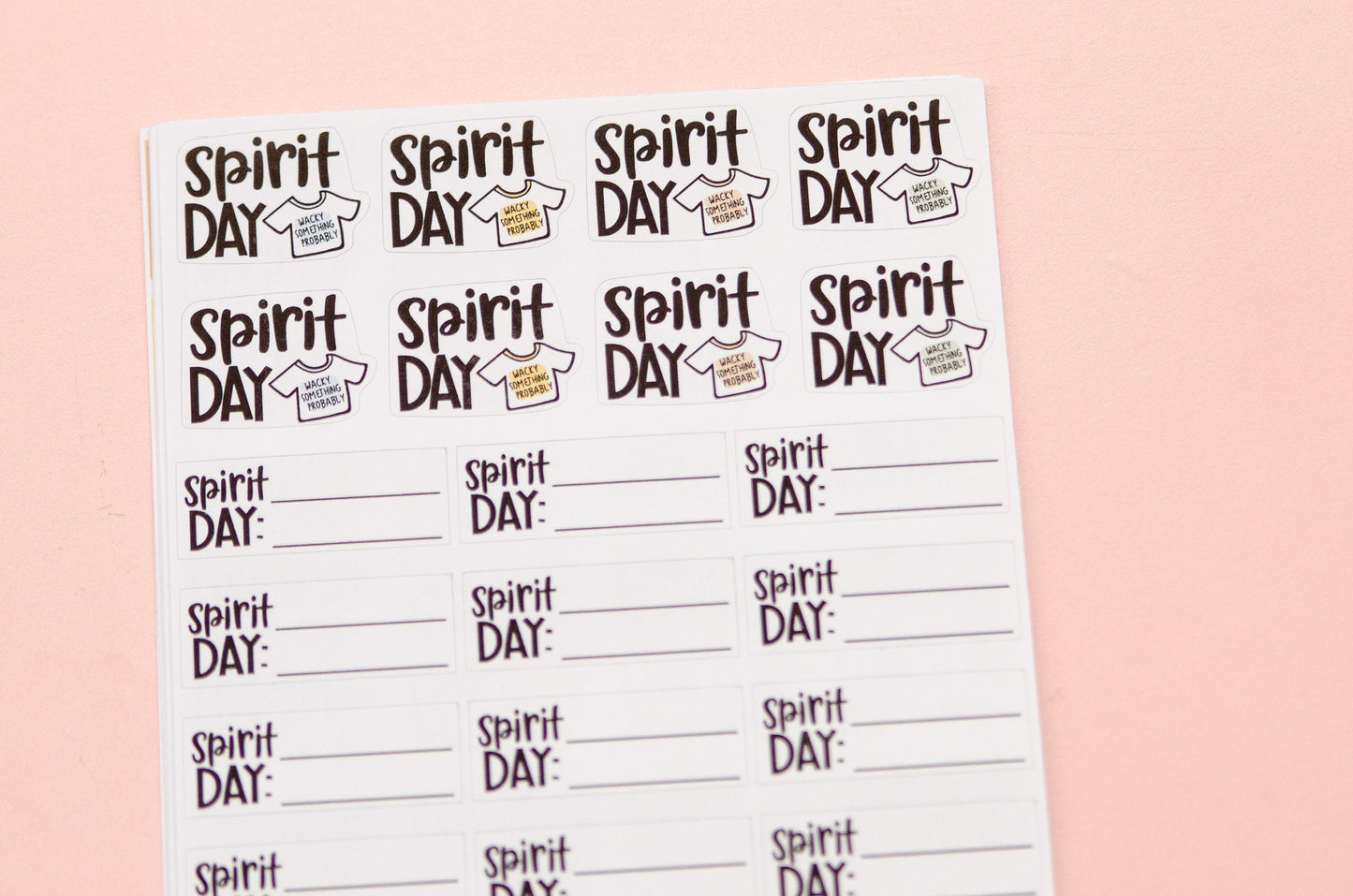 Spirit Day Planner Stickers | Back to School Stickers | Organizing School Stickers | Back to School Scripts