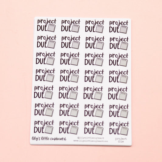 Project Due Planner Stickers | Deadline Stickers | Organizing School Stickers | Back to School Scripts | Assignment Planner