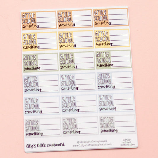 After School Activities Planner Stickers | Half Box Planner Stickers | Organizing School Stickers | Back to School Scripts | Routine Planner