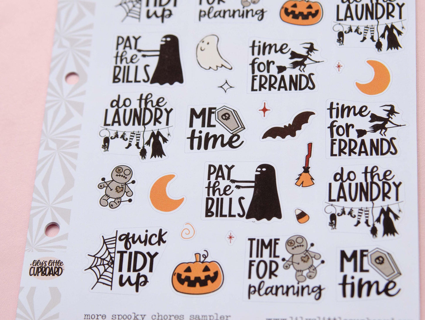 More Spooky Chores Planner Stickers | Halloween Chores Doodle Stickers | Halloween Errands Home Stickers | Planner Stickers