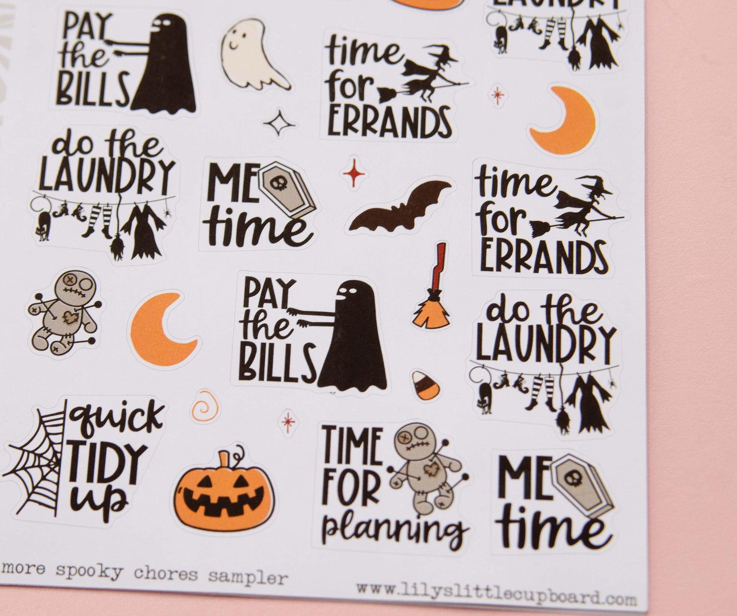 More Spooky Chores Planner Stickers | Halloween Chores Doodle Stickers | Halloween Errands Home Stickers | Planner Stickers