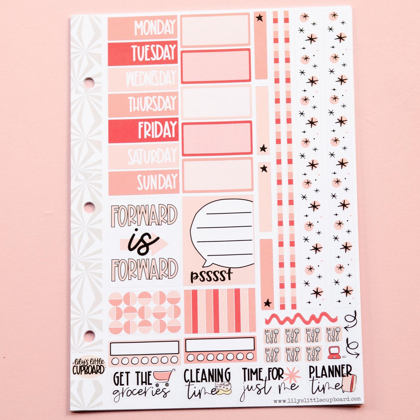 Monochrome Collection Pretty Pinks | Functional Planner Stickers | Typography Scripts Planner Stickers | Weekly Planner Sticker Kit