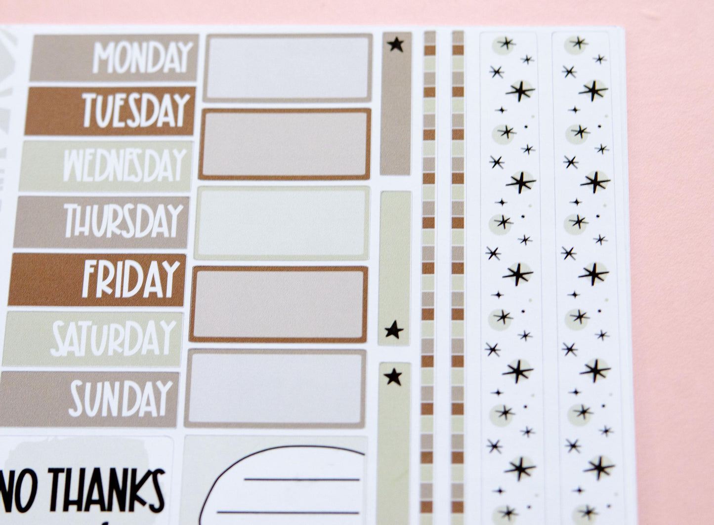 Monochrome Collection in Beige-y | Functional Planner Stickers | Typography Scripts Planner Stickers | Weekly Planner Sticker Kit