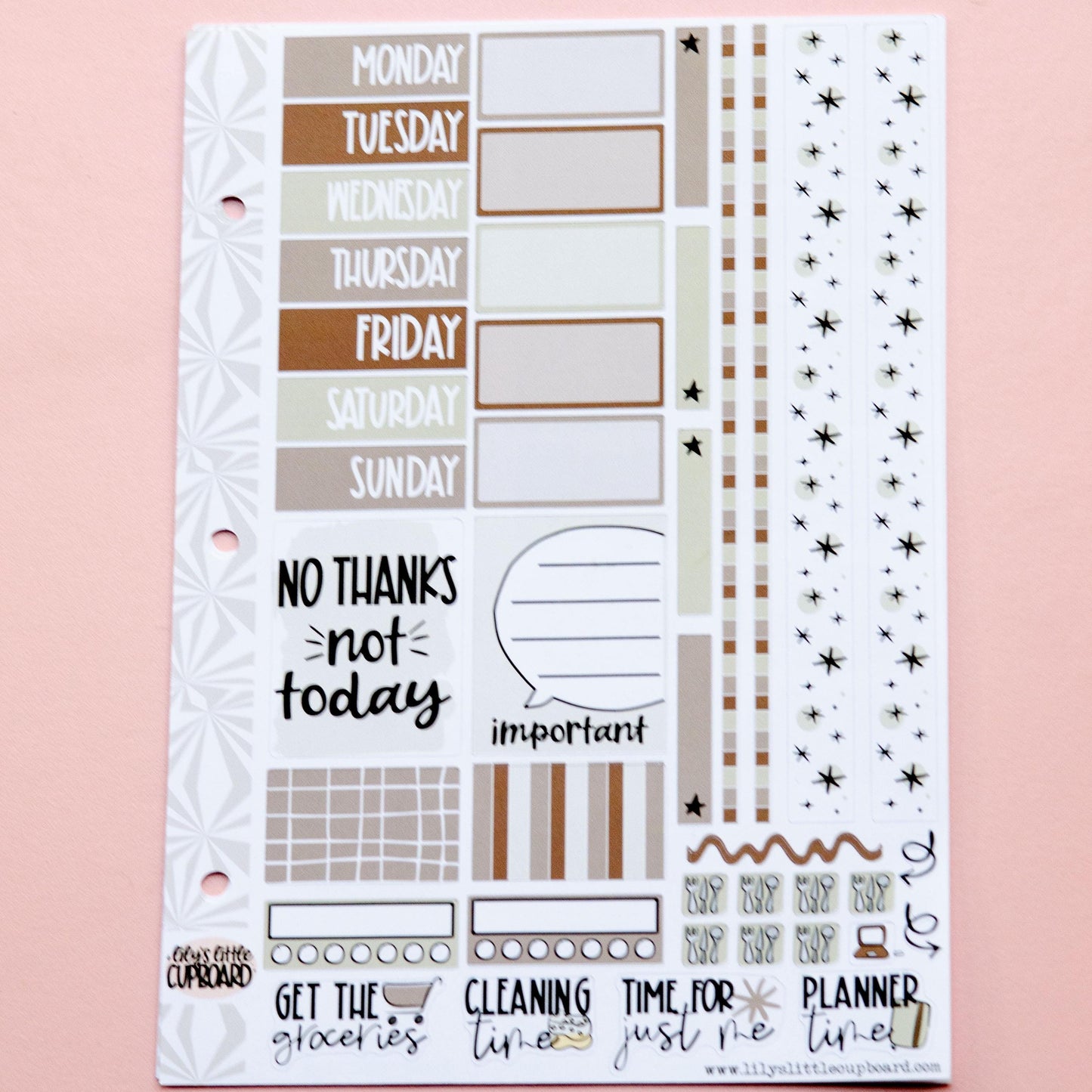 Monochrome Collection in Beige-y | Functional Planner Stickers | Typography Scripts Planner Stickers | Weekly Planner Sticker Kit