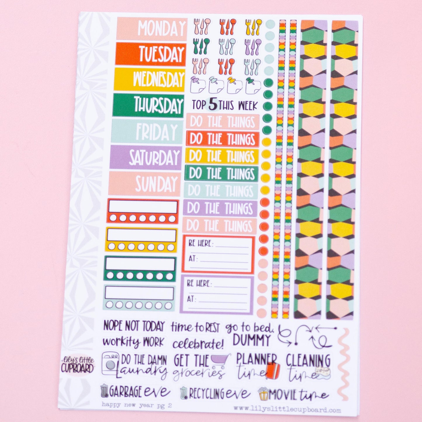 Happy New Year Vertical Weekly Sticker Kit | New Year's Eve Weekly Planner Sticker Kit | A la Carte Mini Kits | Holiday Weekly Planner Kit