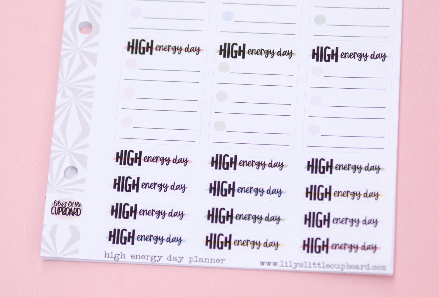 High Energy Planner Stickers | Energy Management Planner Stickers | Productivity Stickers