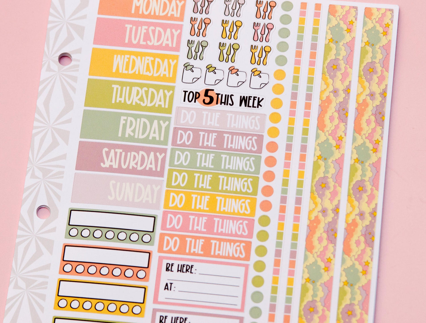 Sleepy Time Vertical Weekly Sticker Kit | Weekly Planner Sticker Kit | A la Carte Mini Kits | Weekly Planner Kit