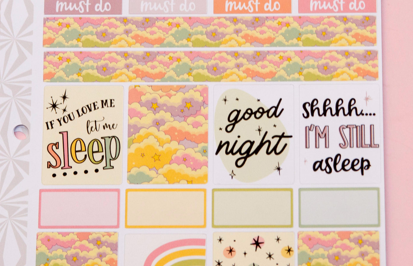 Sleepy Time Hobonichi Cousin-A5 Weekly Sticker Kit | Christmas Sticker Kit | A5 Weekly Planner Sticker Kit