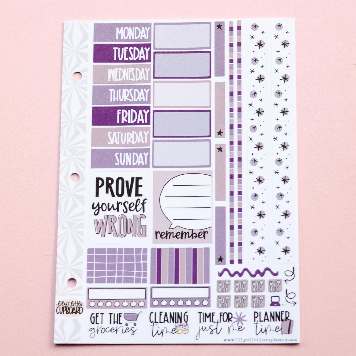 Monochrome Collection in Purply| Functional Planner Stickers | Typography Scripts Planner Stickers | Weekly Planner Sticker Kit