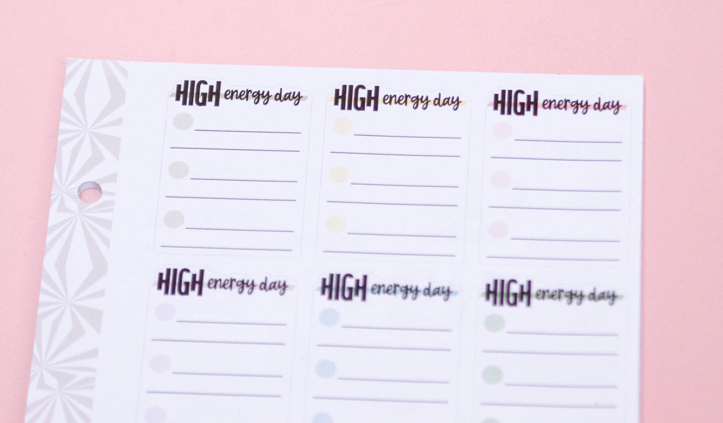 High Energy Planner Stickers | Energy Management Planner Stickers | Productivity Stickers