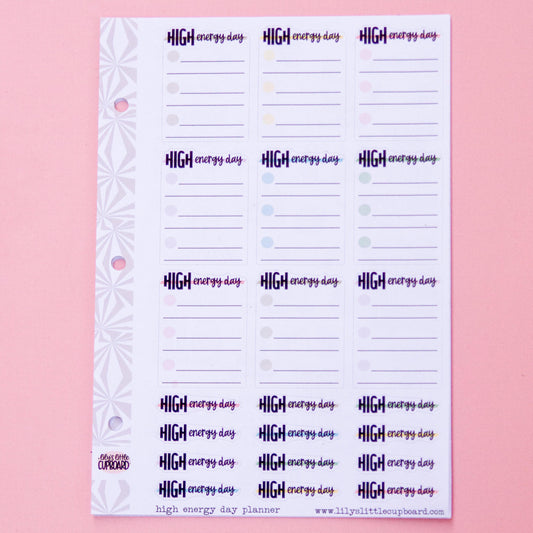 High Energy Planner Stickers | Energy Management Planner Stickers | Productivity Stickers