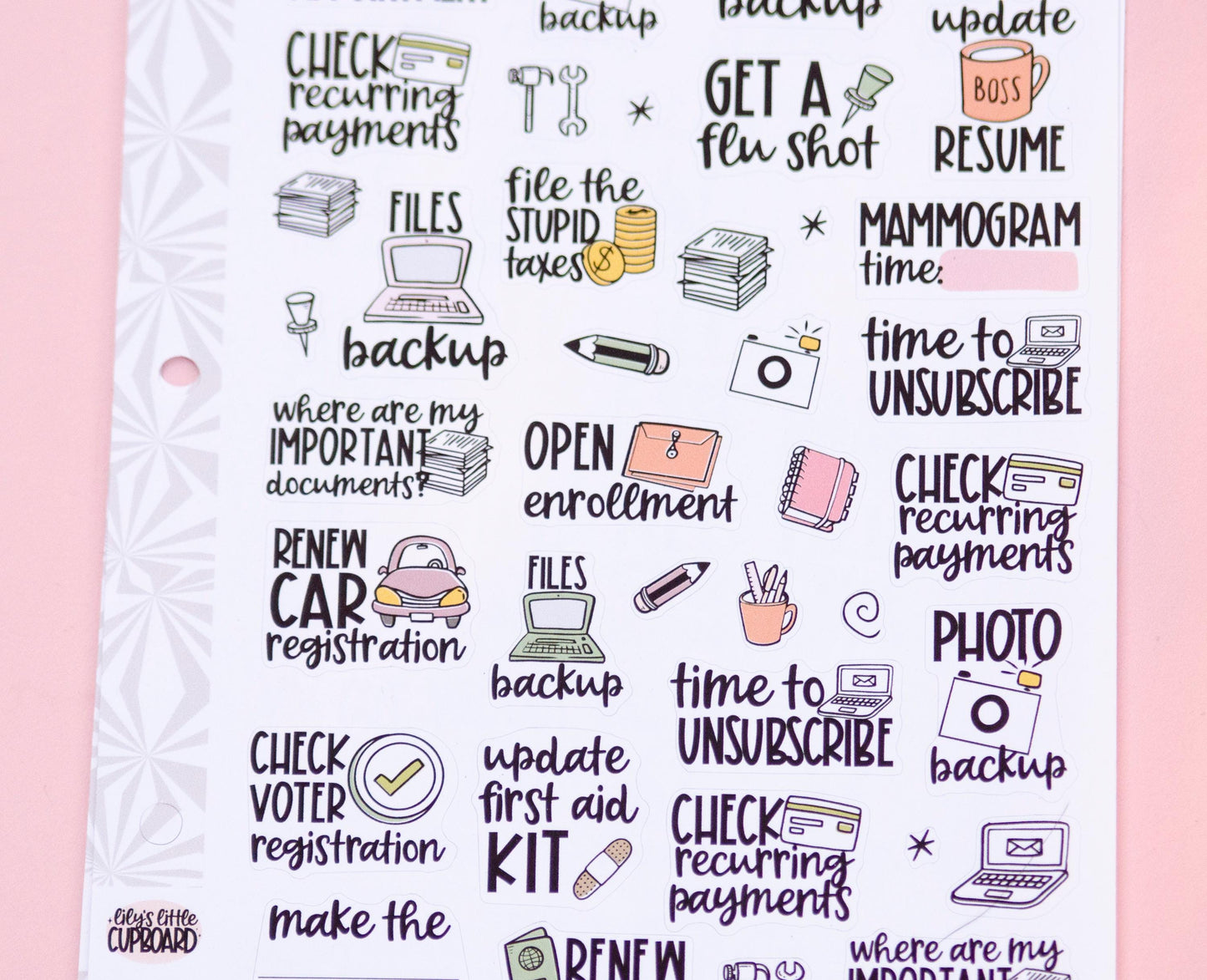 Random Reminders Sampler Planner Stickers | One-Off Task Script Stickers | Adulting Stickers | Functional Deco Stickers