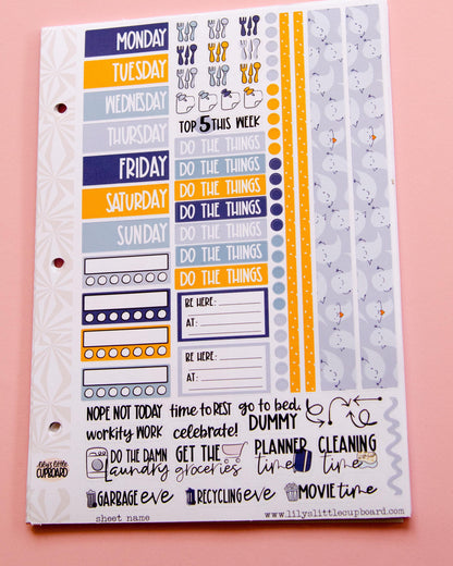 Happy Little Ghosties Halloween Planner Stickers: Vertical Weekly Kit