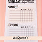 Skincare Maintenance Department Notepad |  Self Care  Deskpad | Reminder Notepad | Weekly Habit Tracker List | Deskpad | Handmade notepad