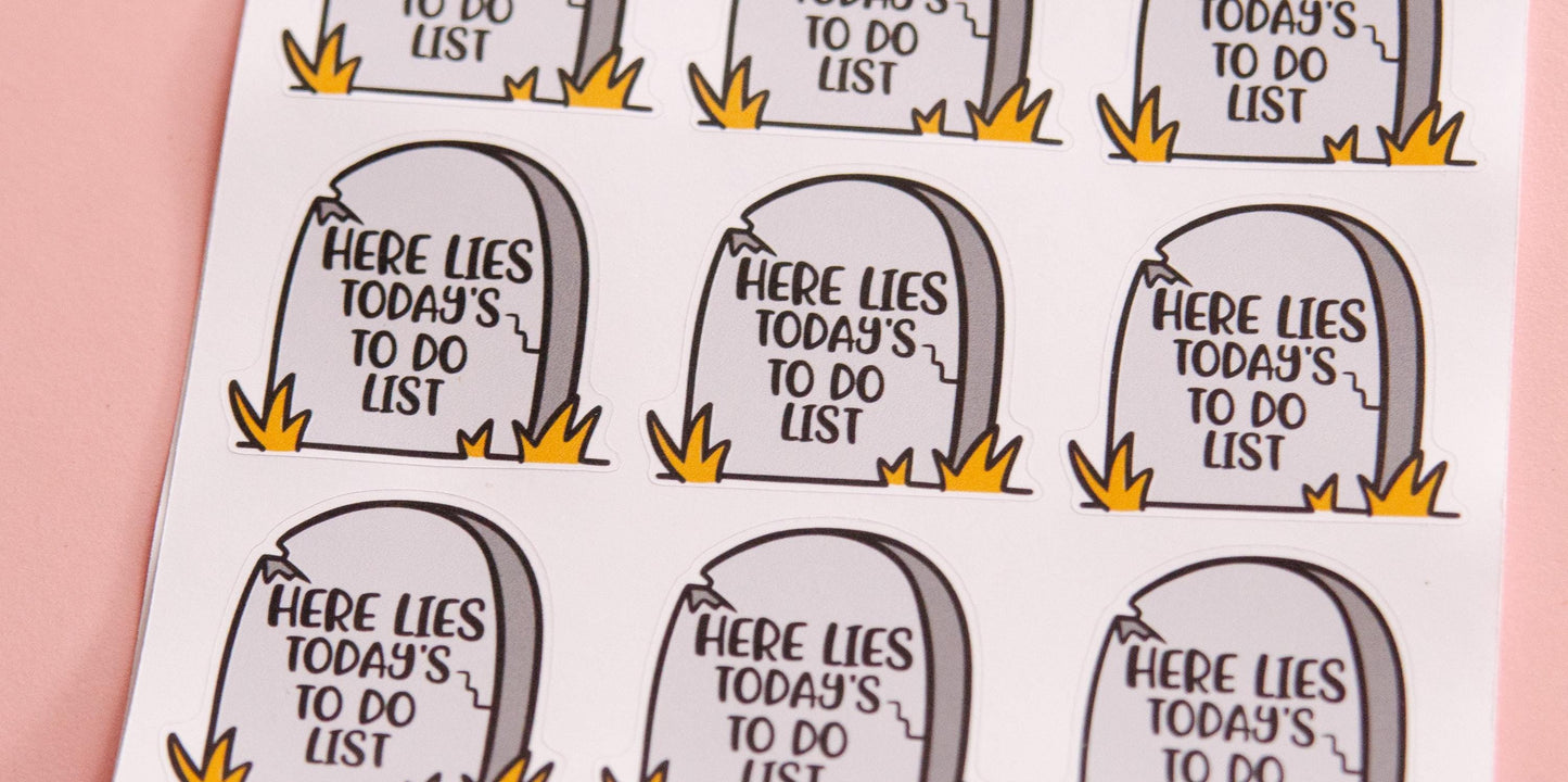 RIP My To Do List Deco Planner Stickers | Doodle Stickers | Halloween Planner Stickers