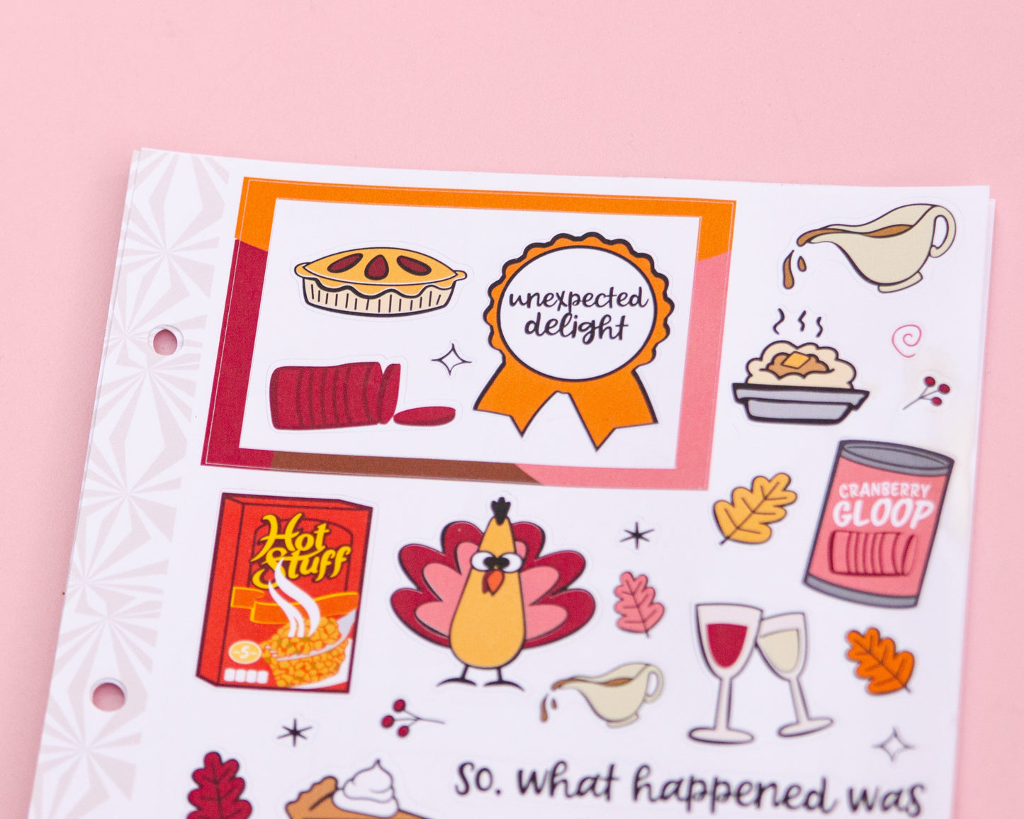 Turkey Talk Thanksgiving Journaling Sticker Kit: Jumbo Planner Stickers