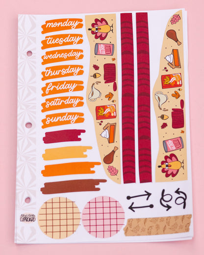 Turkey Talk Thanksgiving Journaling Sticker Kit: Jumbo Planner Stickers
