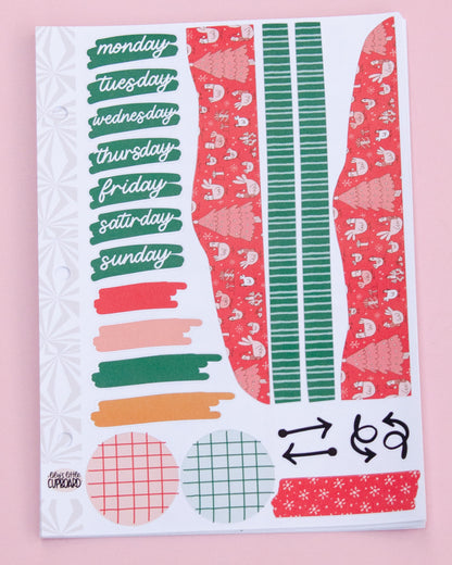 Christmas Chickens Journaling Sticker Kit: Jumbo Planner Stickers