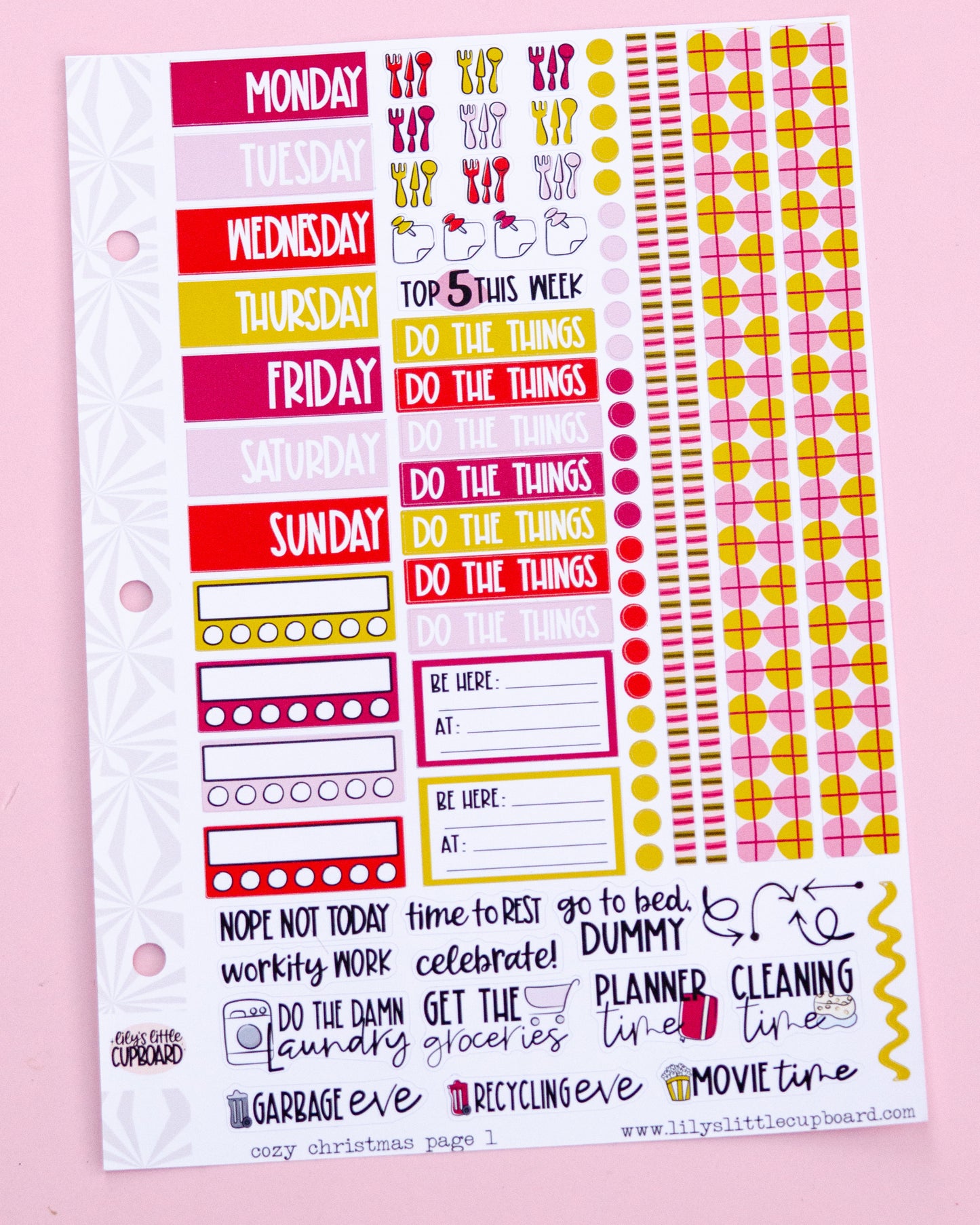 Cozy Christmas Vertical Sticker Kit: Weekly Planner Sticker Kit