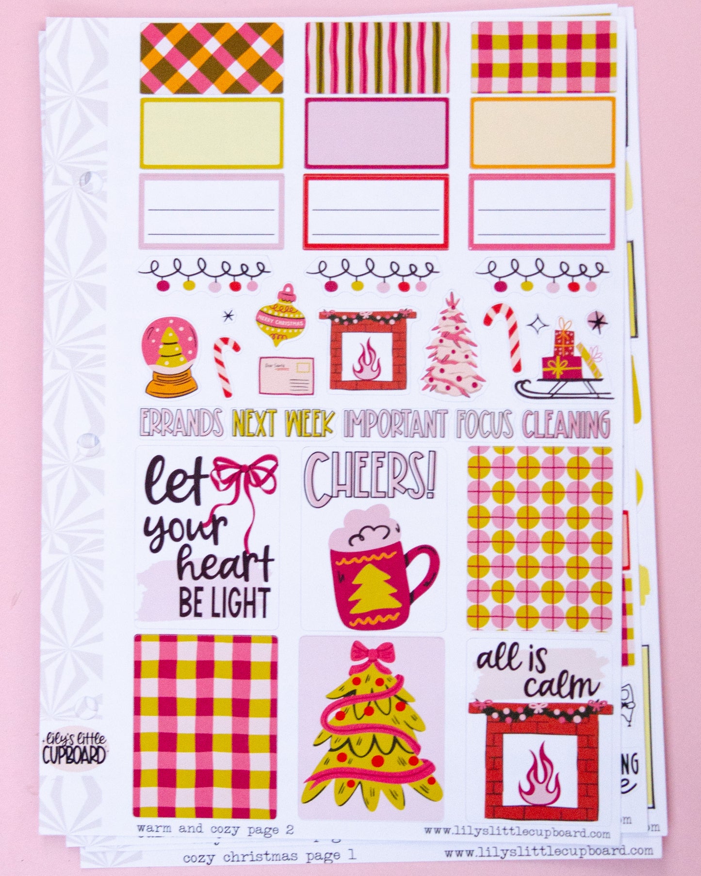Cozy Christmas Vertical Sticker Kit: Weekly Planner Sticker Kit