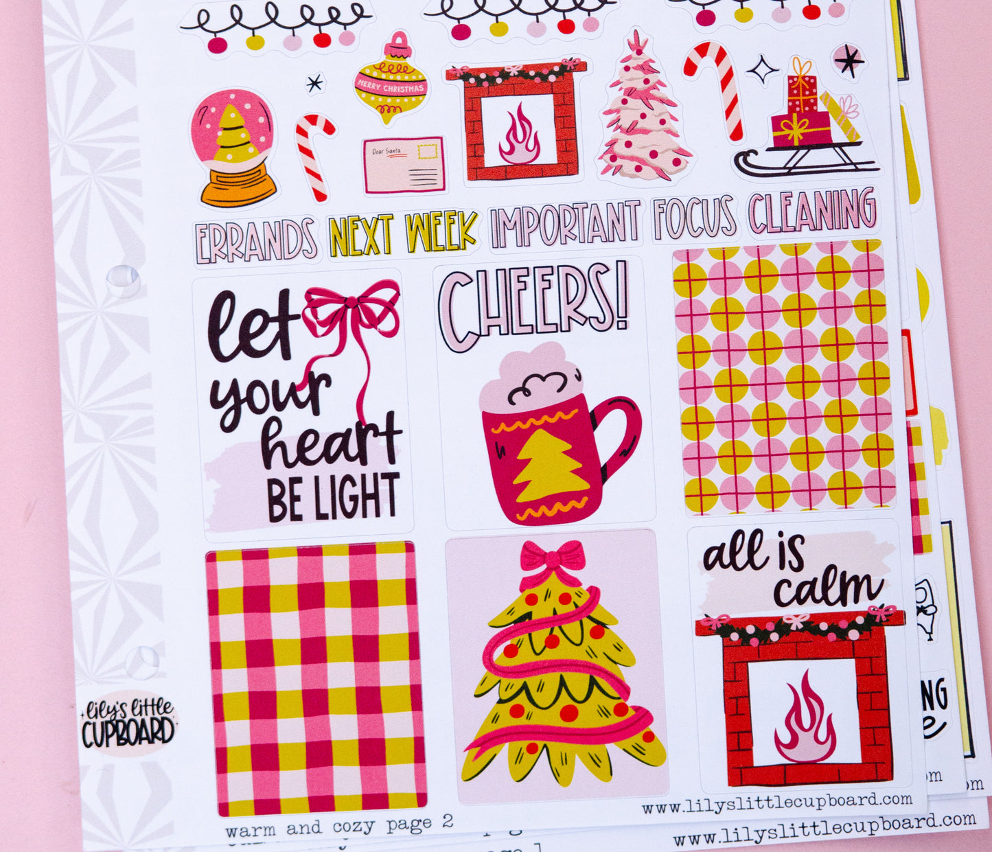 Cozy Christmas Vertical Sticker Kit: Weekly Planner Sticker Kit