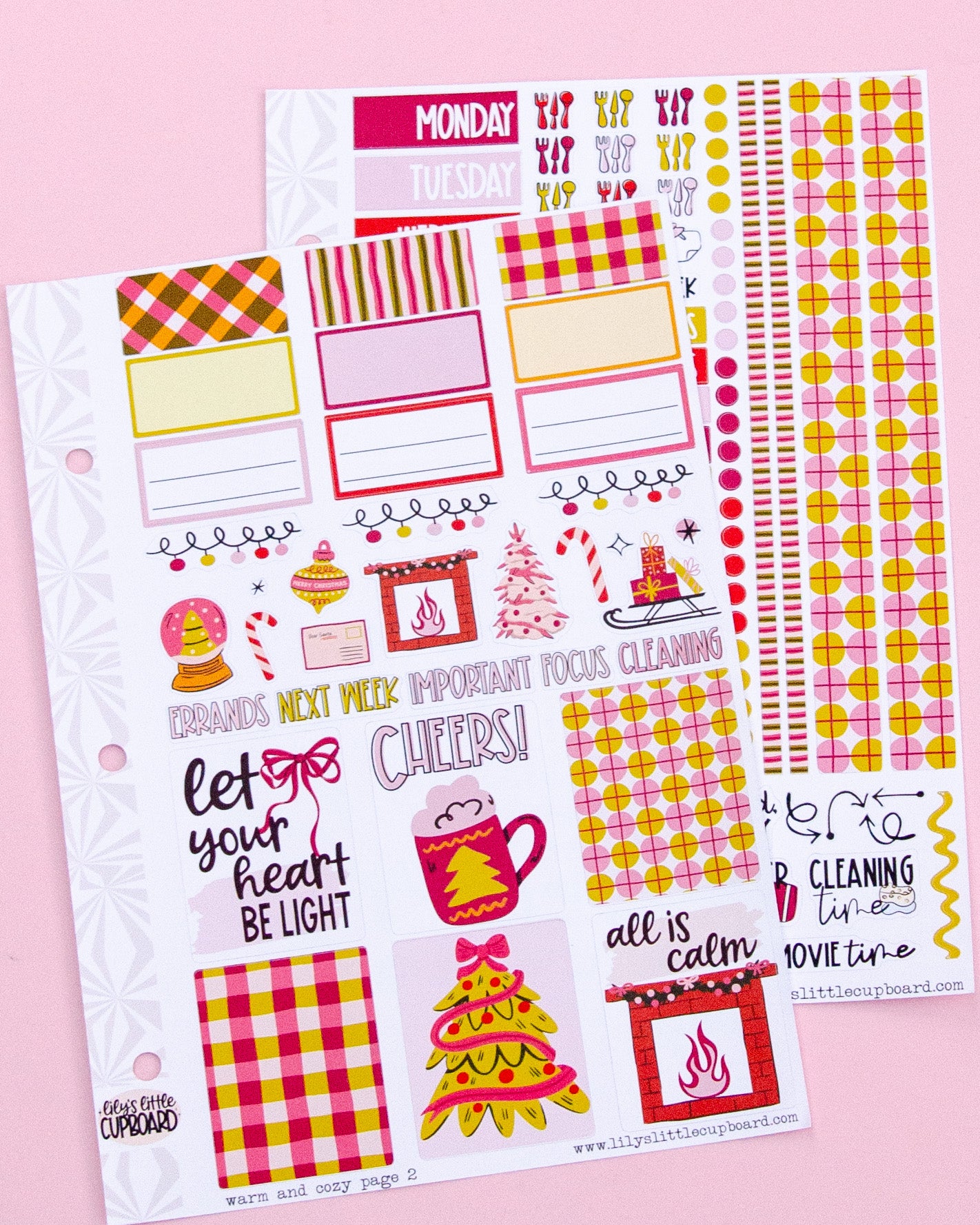 Cozy Christmas Vertical Sticker Kit: Weekly Planner Sticker Kit