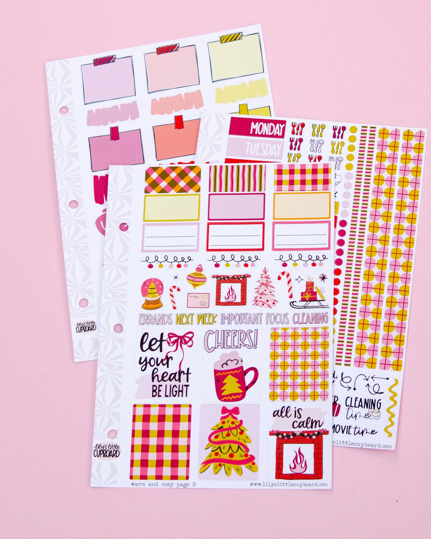 Cozy Christmas Vertical Sticker Kit: Weekly Planner Sticker Kit